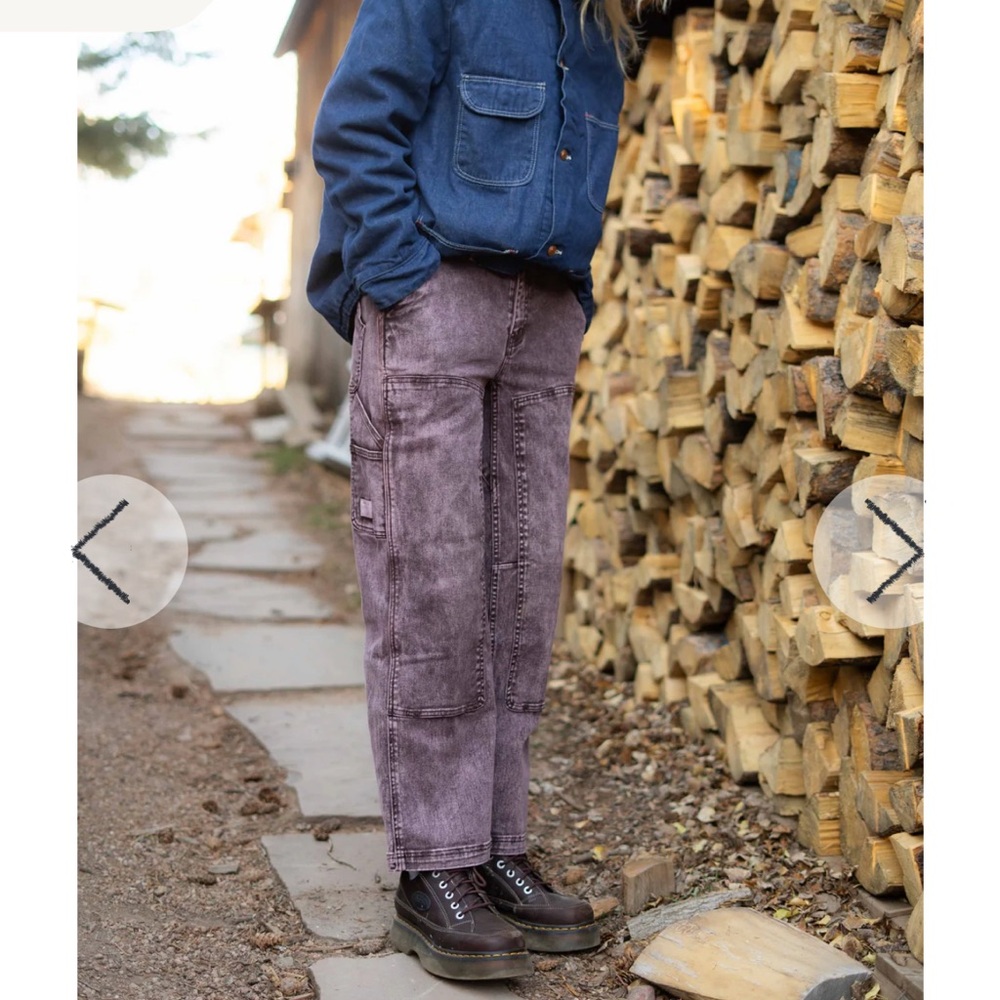 Ripton Co Women's Utility Jean in “putty” / Purple acid wash Jeans - Picture 2 of 8